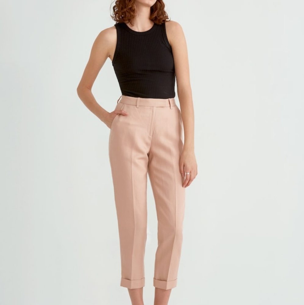 Linen cuff pants